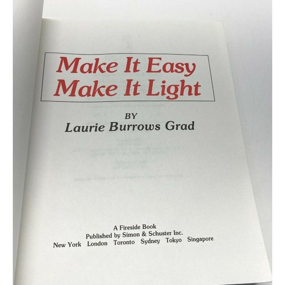 Make it Easy Make it Light Cookbook by Laurie Burrows Grad 1987 200+ Recipes - Picture 6 of 11